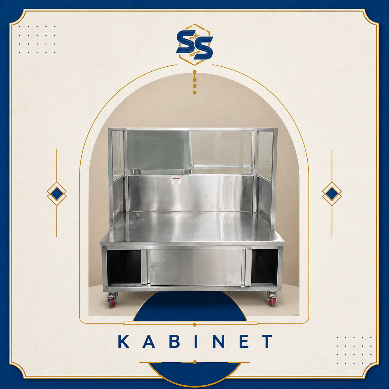 Kabinet stainless steel untuk penyimpanan dan perlengkapan dapur restoran Sakha Steel
