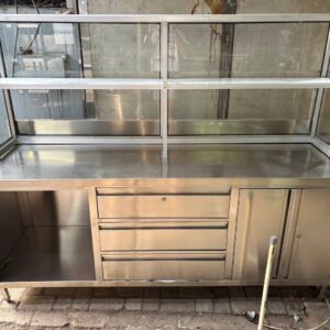 Kabinet etalase stainless steel 200x60x85 cm Sakha Steel