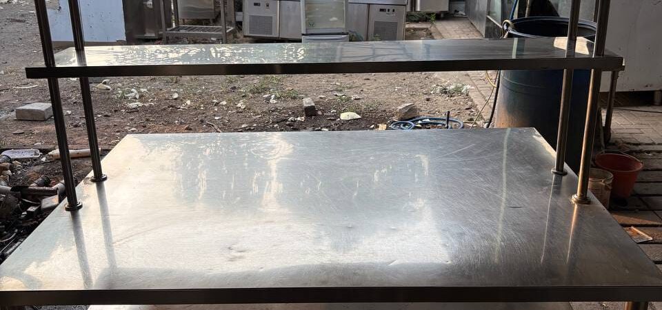 Meja Stainless Steel 3 Susun + Upper 150 cm | Sakha Steel