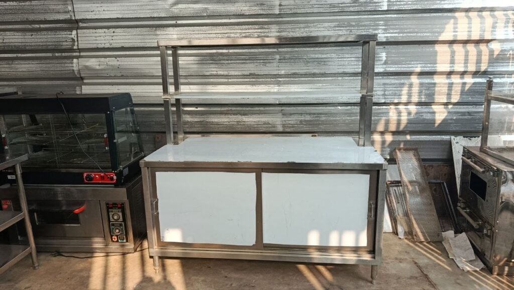 Kabinet pintu sliding stainless with upper 150x75x80 cm