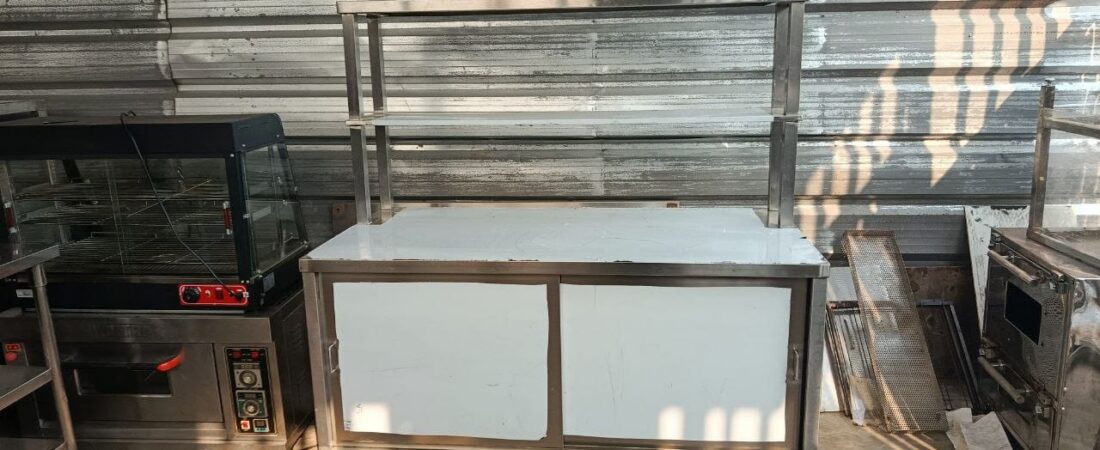 Kabinet Pintu Sliding Stainless with Upper 150x75x80 cm | Sakha Steel