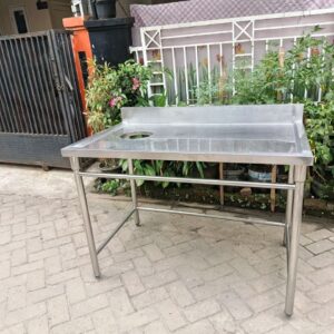 Meja stainless satu susun 120x75x85 cm