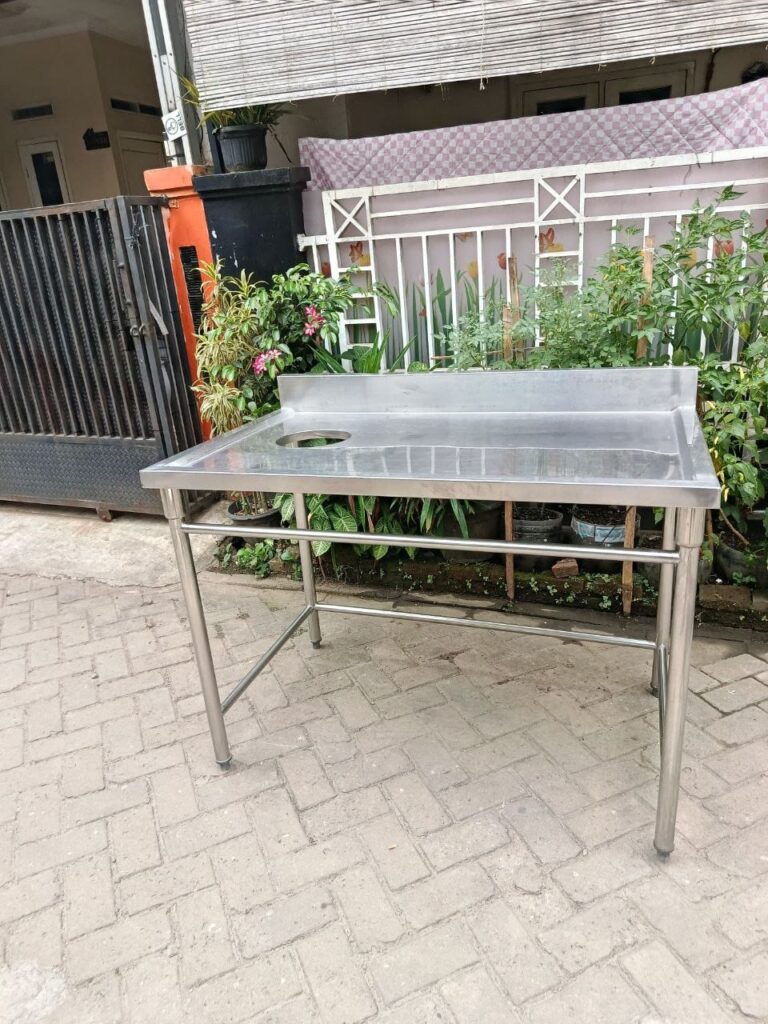 Meja stainless satu susun 120x75x85 cm