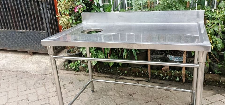 Meja Stainless Satu Susun 120x75x85 cm