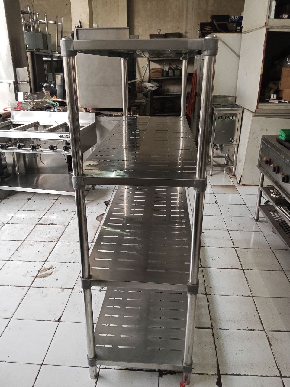 Rak 4 susun stainless knock down 150x50x155 cm